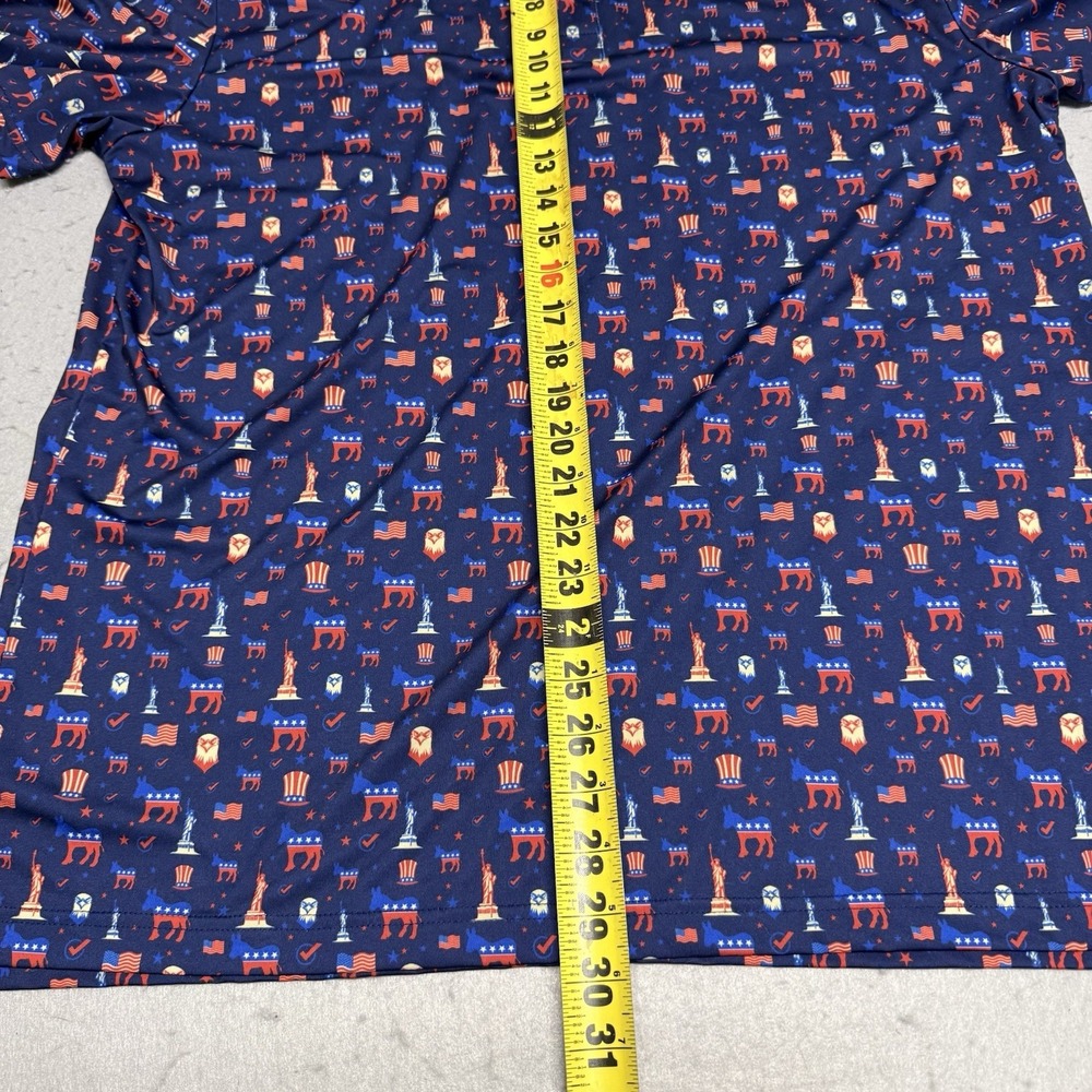 Fore Fathers Polo AOP Mens Large Go Blue Democratic Party Shirt - Picture 5 of 9